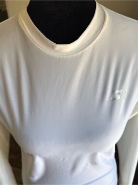 STARTER White Long Sleeve Performance Top with Subtle Star Logo